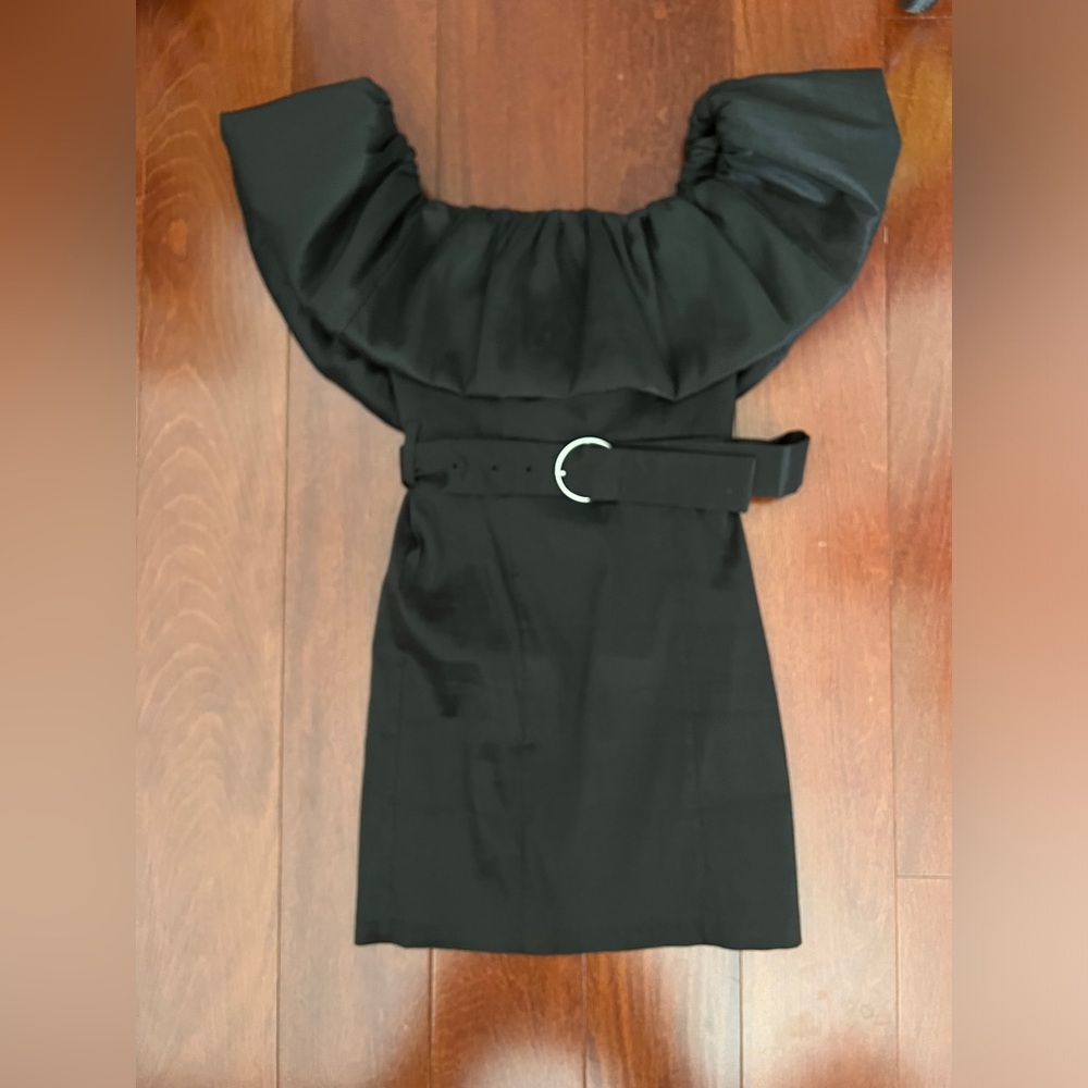 NBD Revolve black belted mini dress